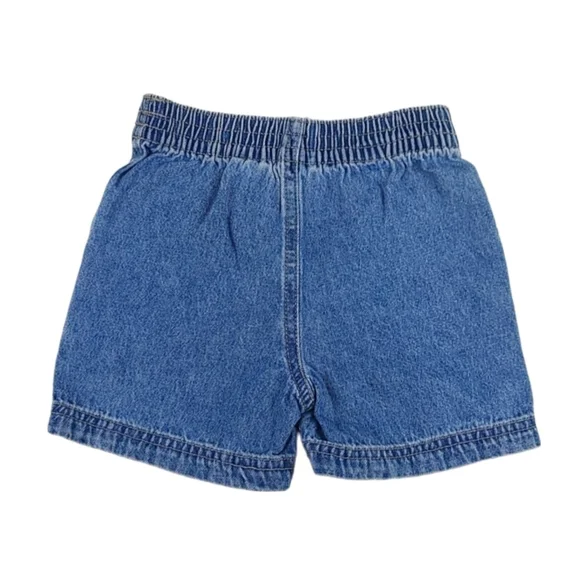 Vintage Cotton Denim Shorts -18M Blue Retro Shorts Baby Toddler - Picture 2 of 3